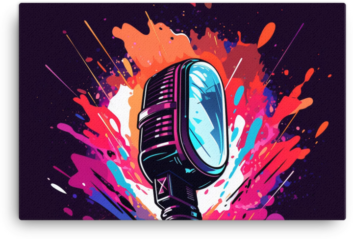 Colorful Vibrant Mic Explosion Canvas