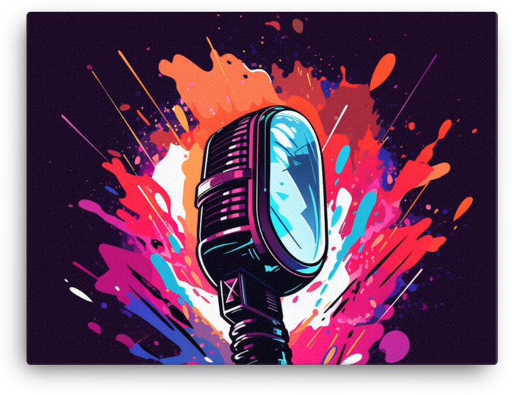 Colorful Vibrant Mic Explosion Canvas