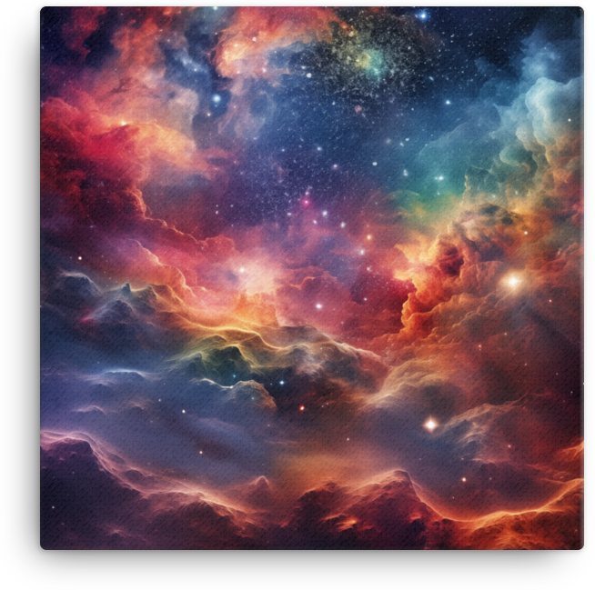 Cosmic Clouds and Starlight Nebula Canvas