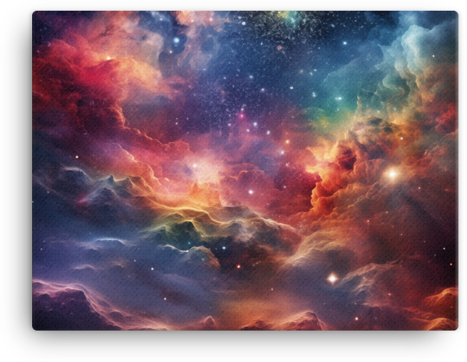 Cosmic Clouds and Starlight Nebula Canvas