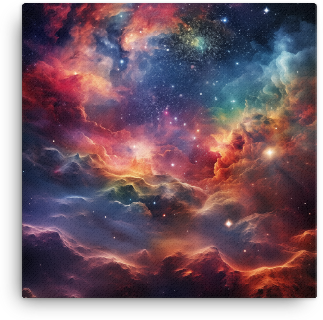 Cosmic Clouds and Starlight Nebula Canvas