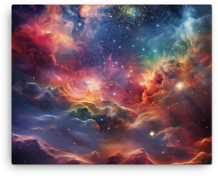 Cosmic Clouds and Starlight Nebula Canvas