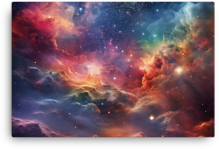 Cosmic Clouds and Starlight Nebula Canvas