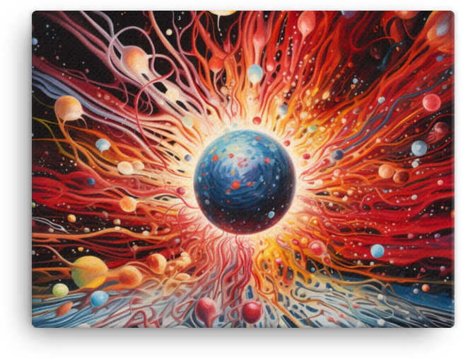 Cosmic Eruption: A Dance of Colors Canvas