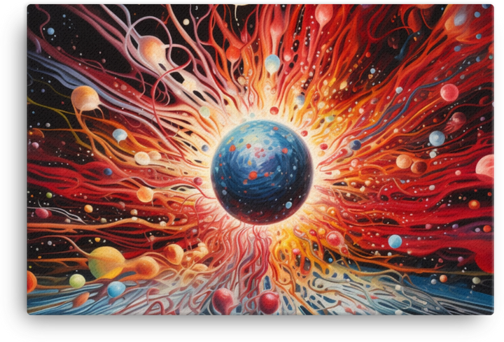 Cosmic Eruption: A Dance of Colors Canvas