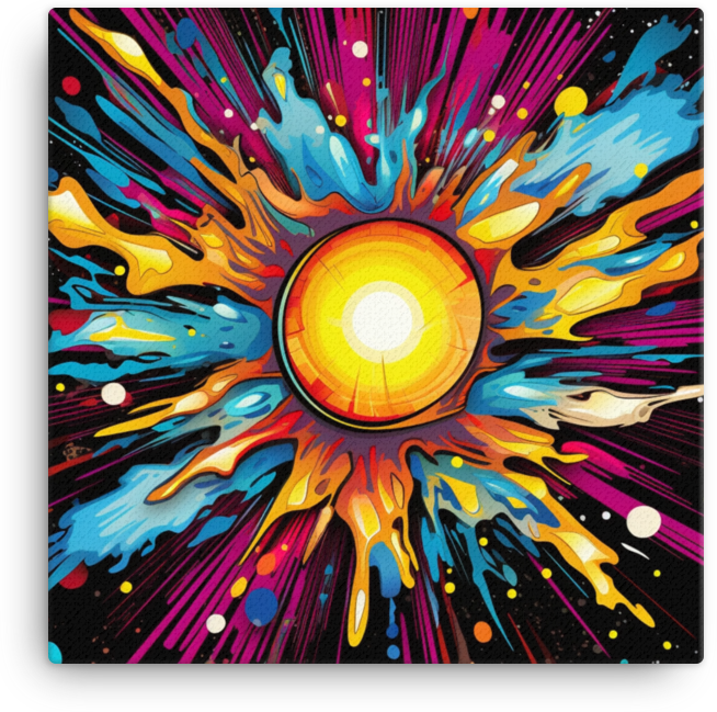 Cosmic Explosion: Vibrant Celestial Canvas Art