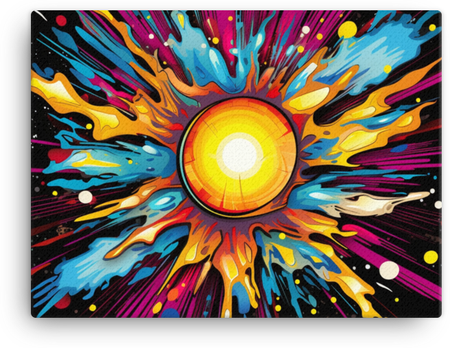 Cosmic Explosion: Vibrant Celestial Canvas Art