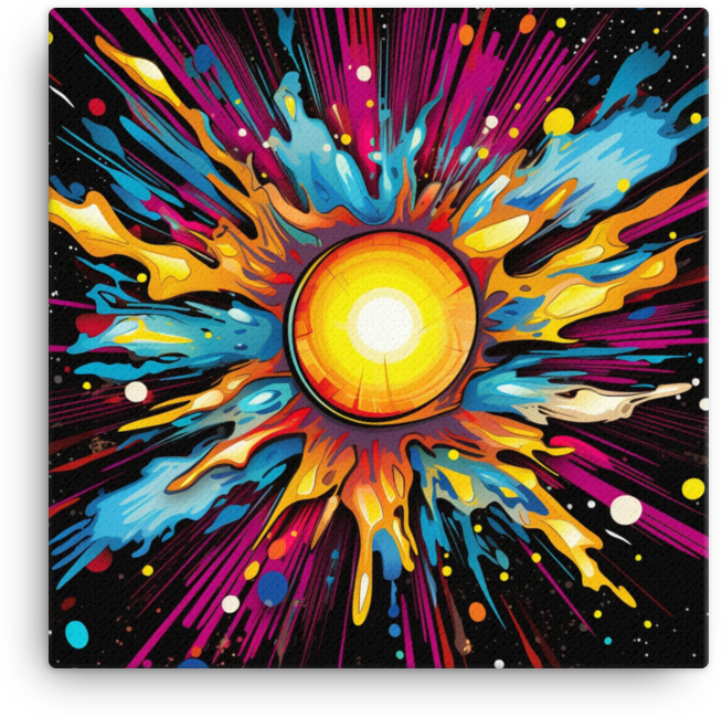 Cosmic Explosion: Vibrant Celestial Canvas Art