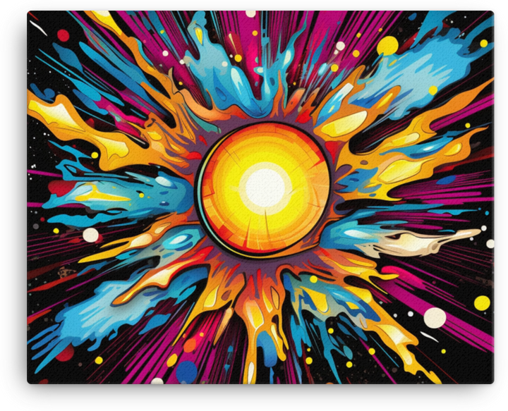 Cosmic Explosion: Vibrant Celestial Canvas Art