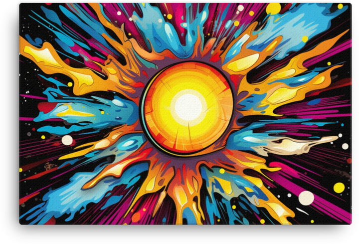 Cosmic Explosion: Vibrant Celestial Canvas Art