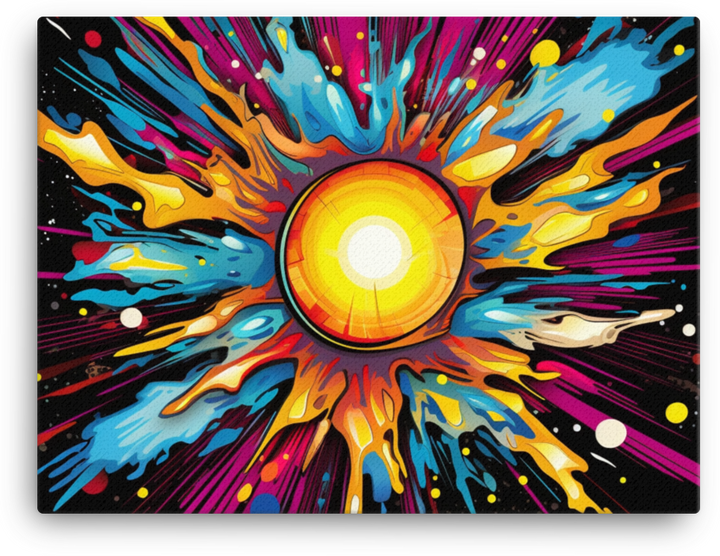 Cosmic Explosion: Vibrant Celestial Canvas Art