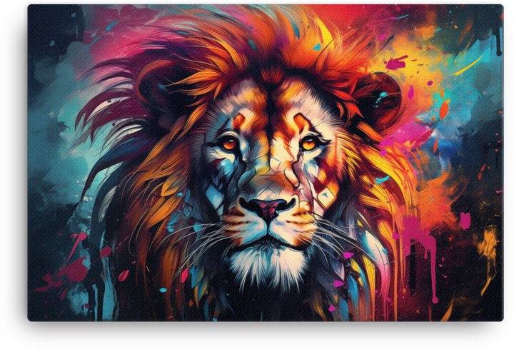 Cosmic Fury Lion Canvas Wall Art