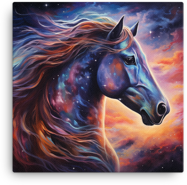 Cosmic Mane Horse Canvas Wall Art