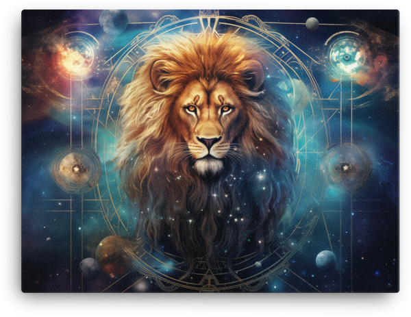Cosmic Mane Lion Astral Canvas Wall Art