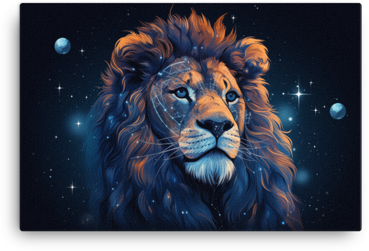 Cosmic Mane Lion Canvas Wall Art