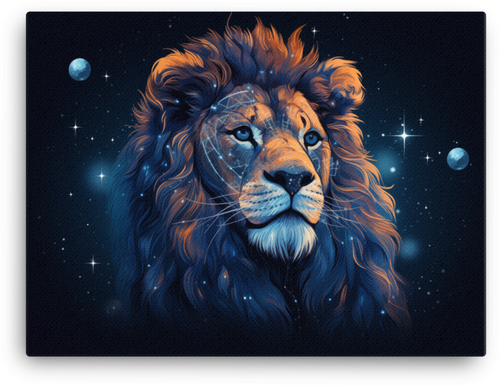 Cosmic Mane Lion Canvas Wall Art