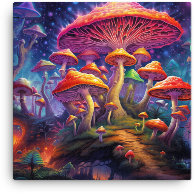 Cosmic Mushroom Dreams Canvas