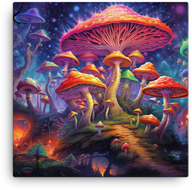 Cosmic Mushroom Dreams Canvas