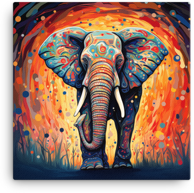 Cosmic Splash Elephant Canvas Wall Art