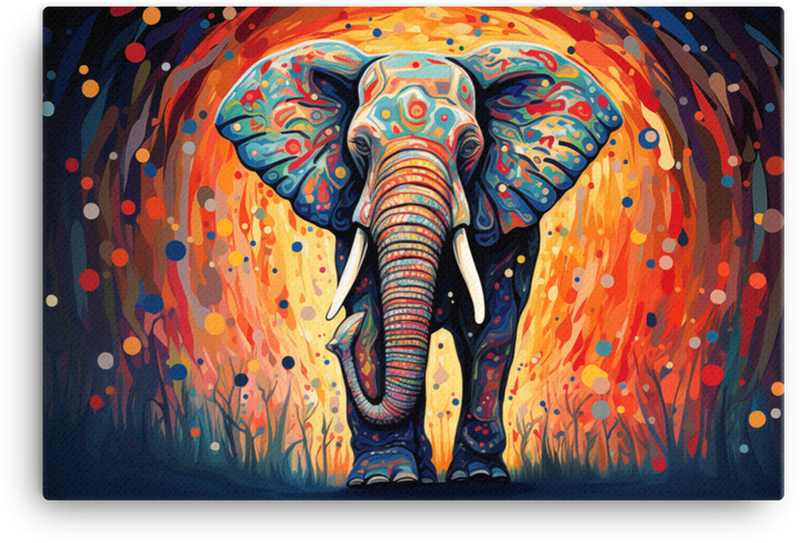 Cosmic Splash Elephant Canvas Wall Art