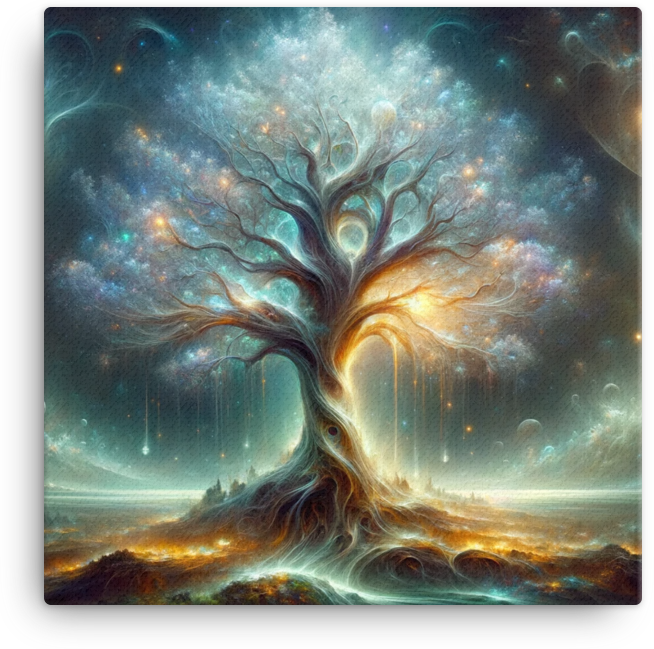 Cosmic Symphony of Life Tree Canvas wall art