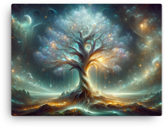 Cosmic Symphony of Life Tree Canvas wall art