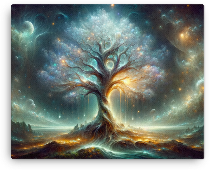 Cosmic Symphony of Life Tree Canvas wall art