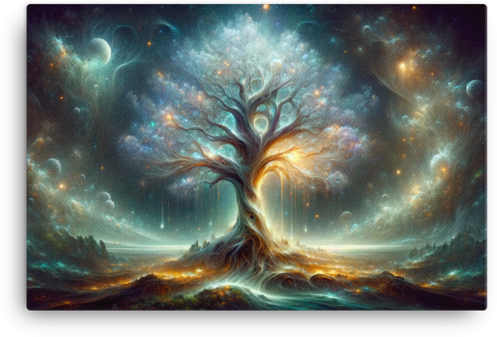 Cosmic Symphony of Life Tree Canvas wall art