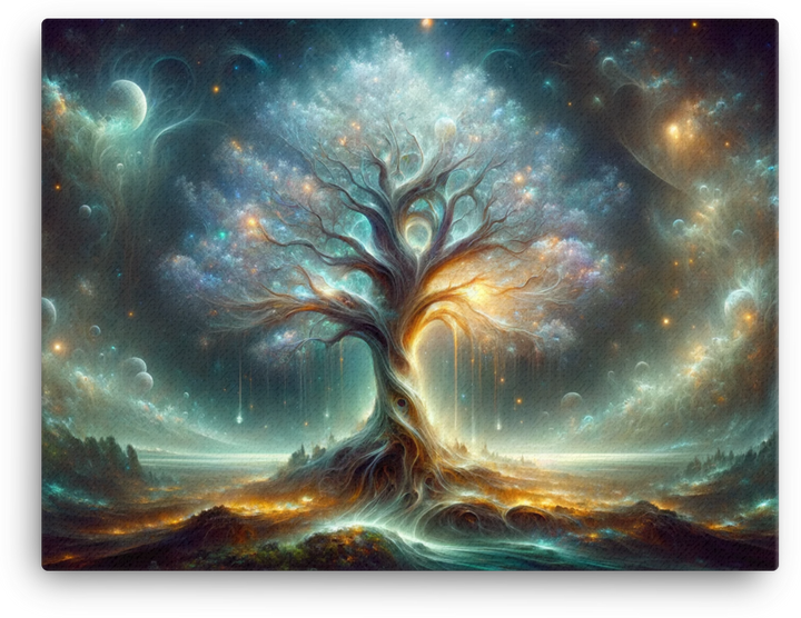 Cosmic Symphony of Life Tree Canvas wall art