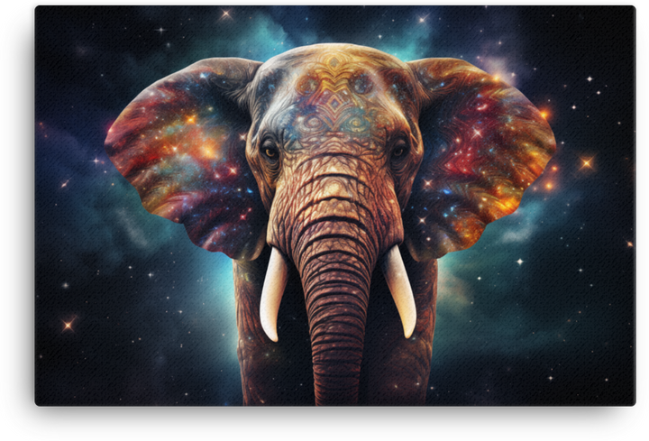Cosmic Wisdom Elephant Canvas Wall Art
