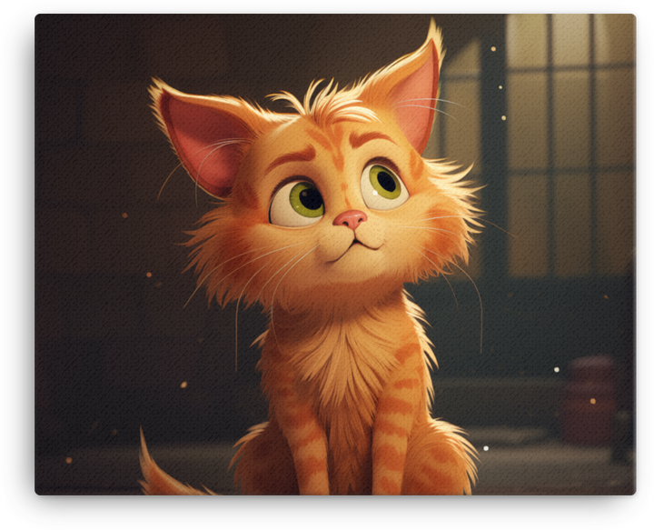 Curious Ginger Kitten Gazing Canvas