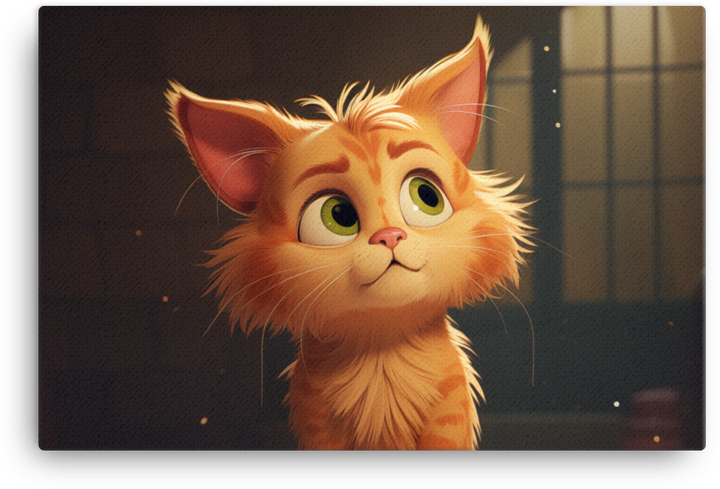 Curious Ginger Kitten Gazing Canvas