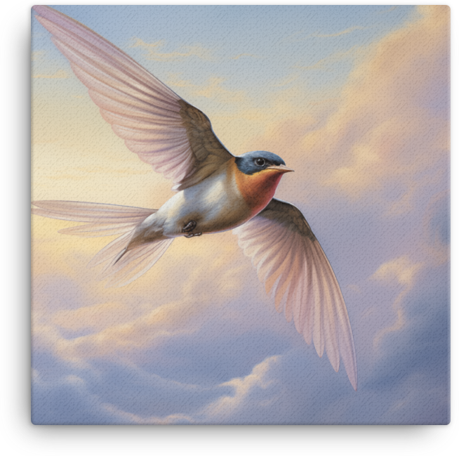 Dawn Flight Swallow Canvas Wall Art