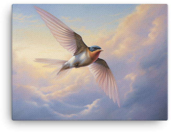 Dawn Flight Swallow Canvas Wall Art