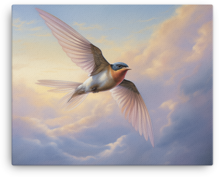 Dawn Flight Swallow Canvas Wall Art