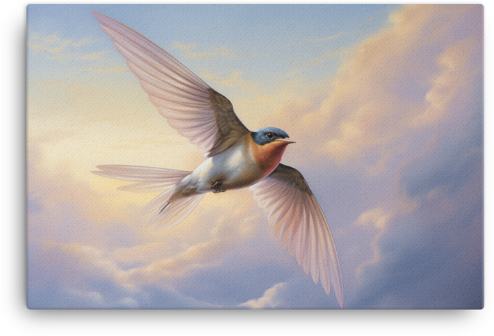 Dawn Flight Swallow Canvas Wall Art