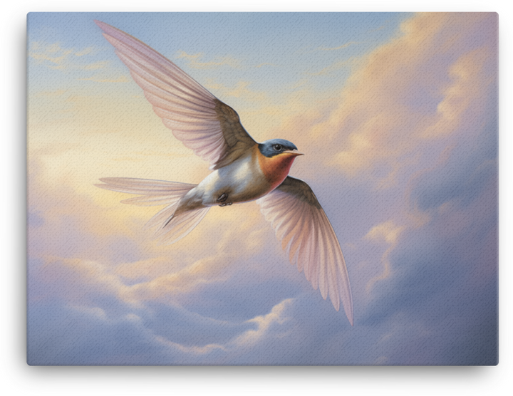 Dawn Flight Swallow Canvas Wall Art