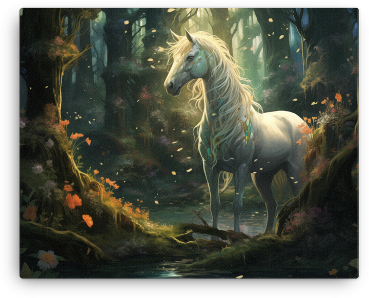 Enchanted Forest Horse Canvas Wall Art