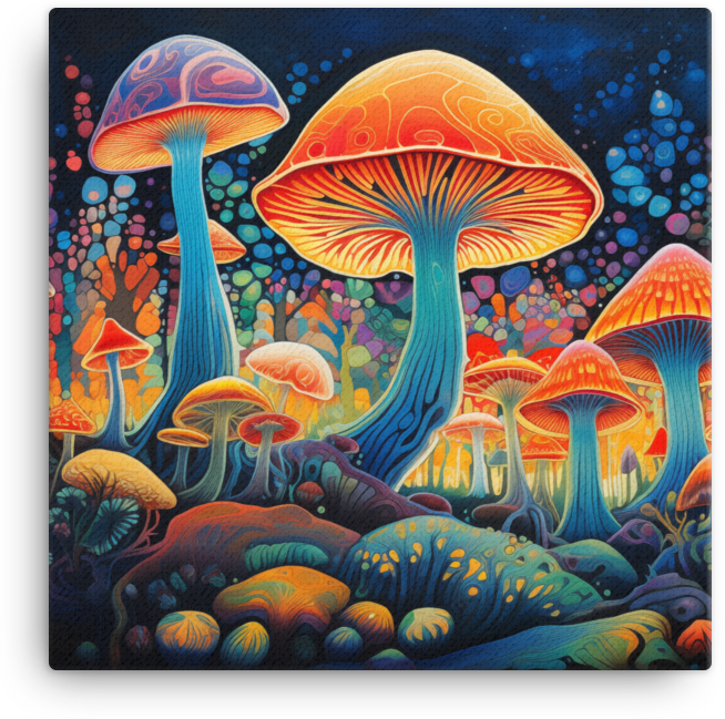Enchanted Mushroom Forest Spectrum Canvas