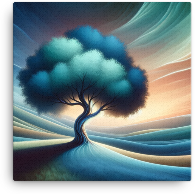 Ethereal Tree of Tranquil Dunes Canvas wall art