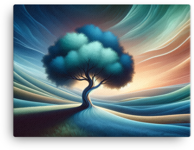 Ethereal Tree of Tranquil Dunes Canvas wall art