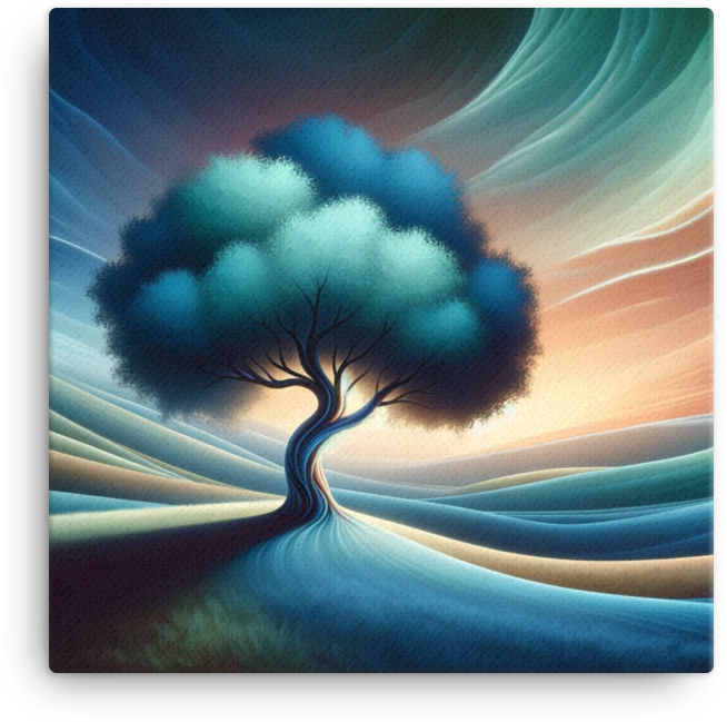 Ethereal Tree of Tranquil Dunes Canvas wall art