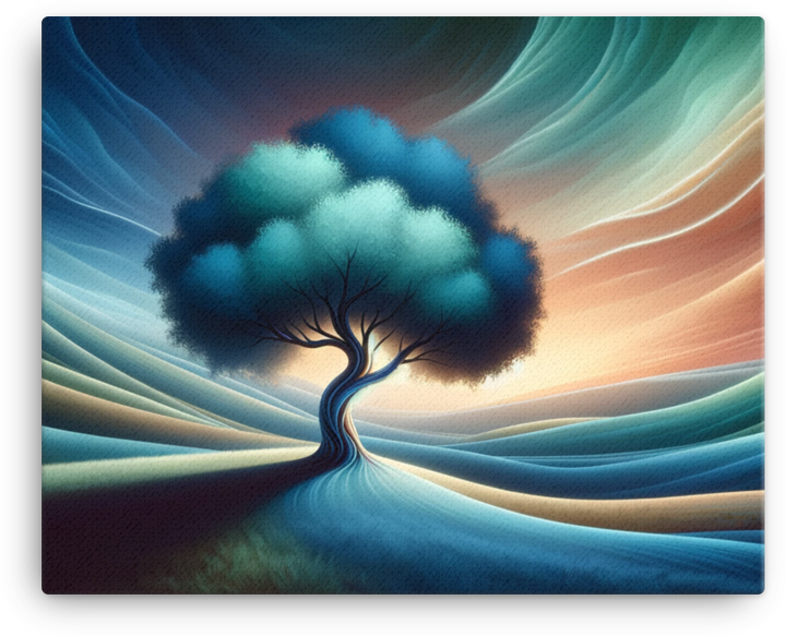 Ethereal Tree of Tranquil Dunes Canvas wall art