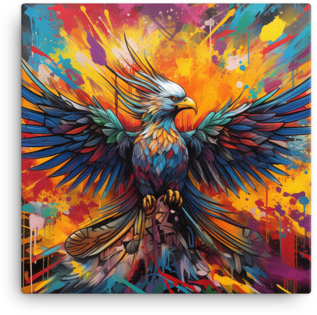 Explosion of Colors Eagle Canvas Wall Art