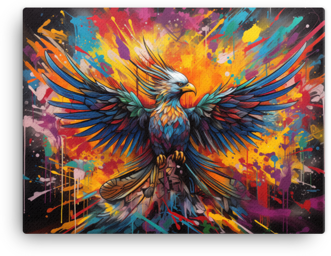 Explosion of Colors Eagle Canvas Wall Art