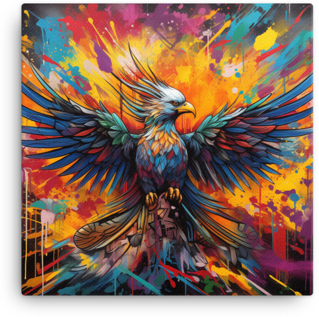 Explosion of Colors Eagle Canvas Wall Art