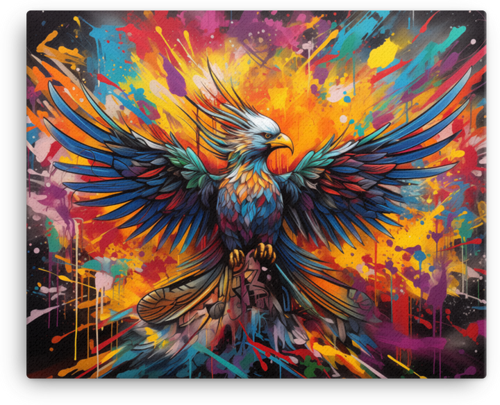 Explosion of Colors Eagle Canvas Wall Art