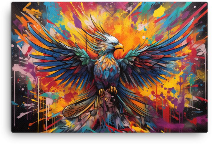 Explosion of Colors Eagle Canvas Wall Art