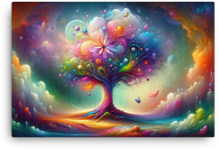 Fantasy Blossom of the Cosmic Tree Canvas wall art