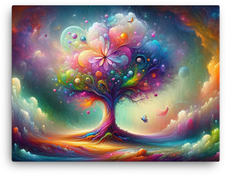 Fantasy Blossom of the Cosmic Tree Canvas wall art